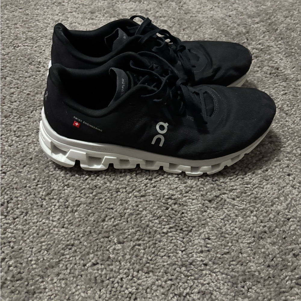 On Running Black and White Athletic Shoes